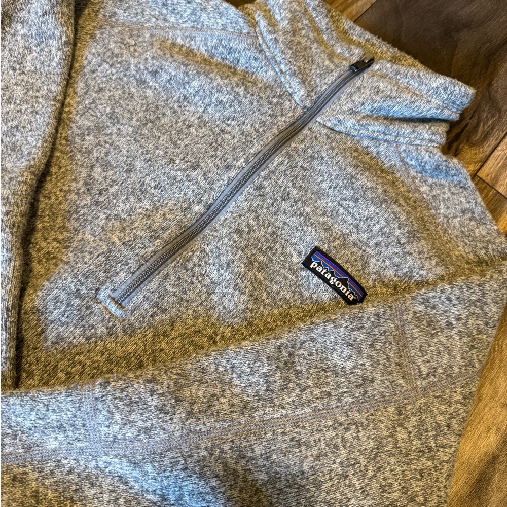 Patagonia Gray Zip Up Sweater with Diagonal Zipper